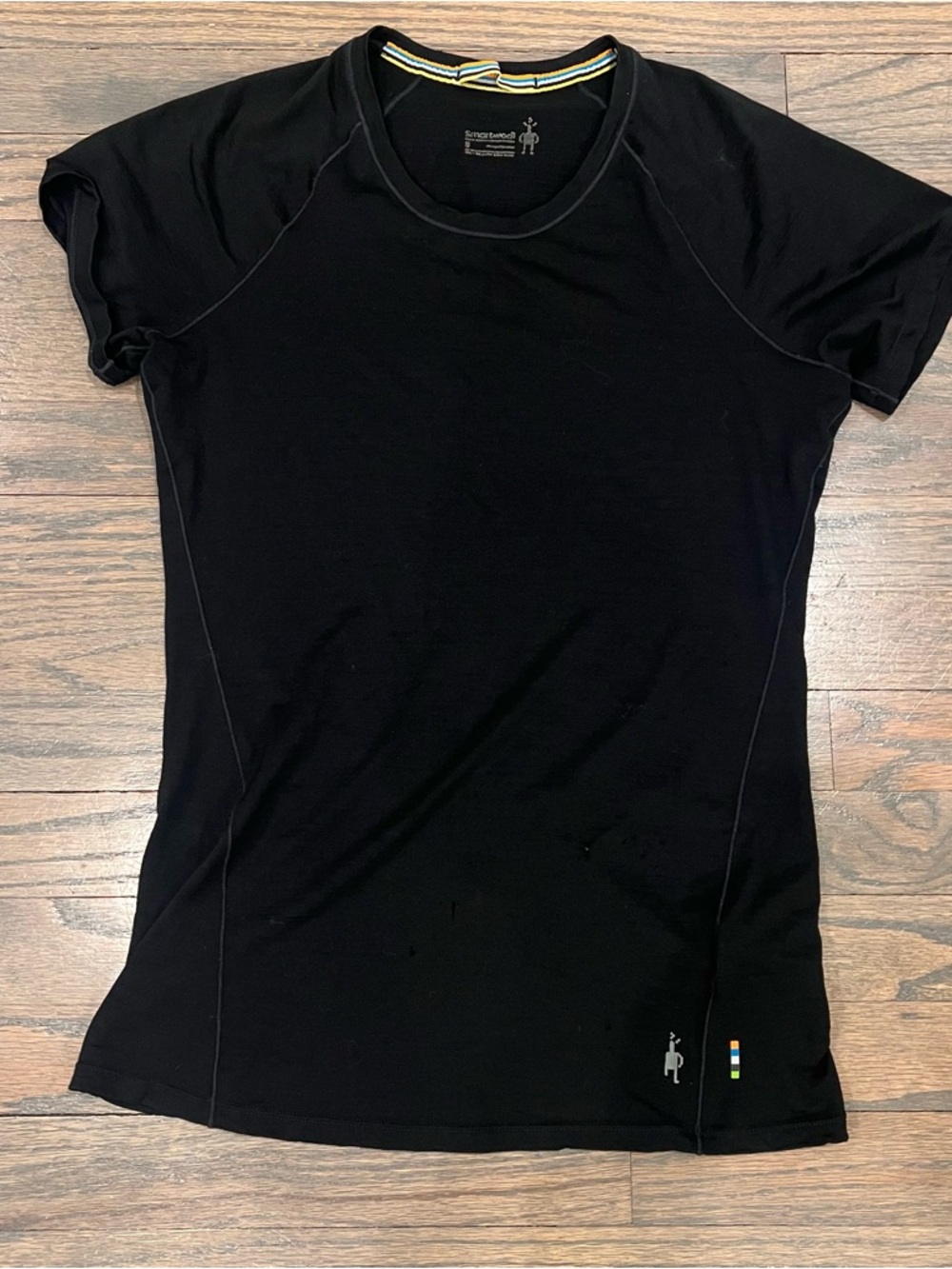 SOLD Smartwool Merino Wool Black Tee Base Layer Crewneck Black Small Performance